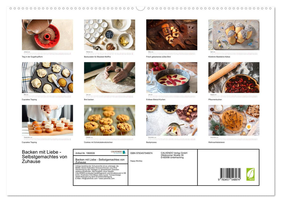 Backen mit Liebe - Selbstgemachtes von Zuhause (CALVENDO Premium Wandkalender 2026)