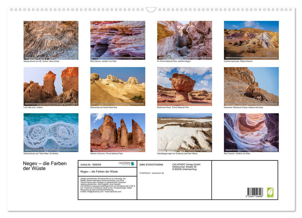 Negev – die Farben der Wüste (CALVENDO Wandkalender 2026)