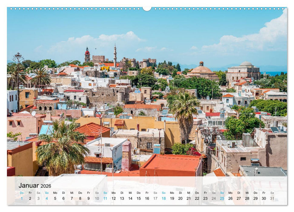 Rhodos - Die Highlights der Insel (CALVENDO Premium Wandkalender 2026)
