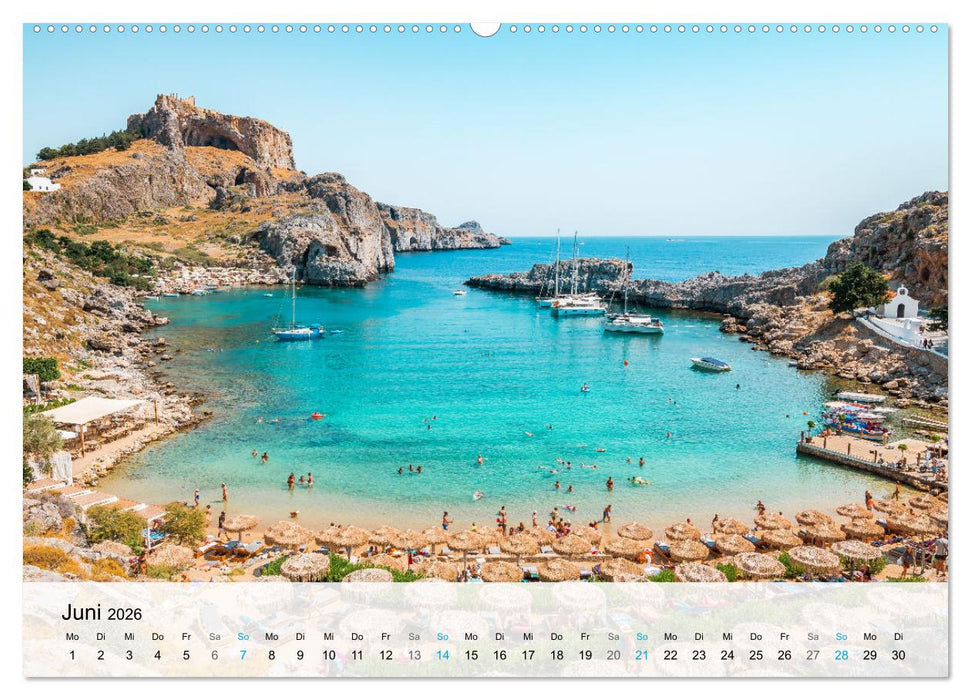 Rhodos - Die Highlights der Insel (CALVENDO Premium Wandkalender 2026)