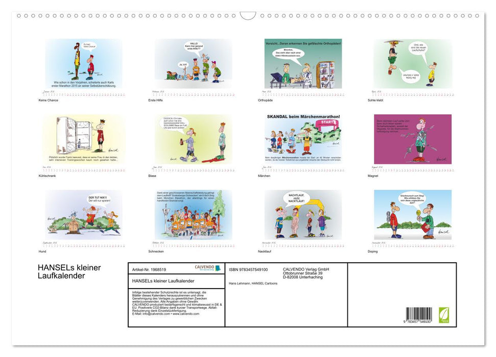 HANSELs kleiner Laufkalender (CALVENDO Wandkalender 2026)