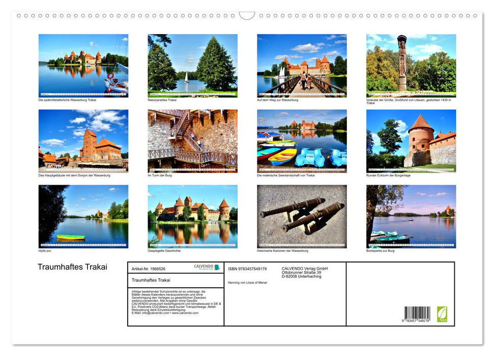 Traumhaftes Trakai (CALVENDO Wandkalender 2026)