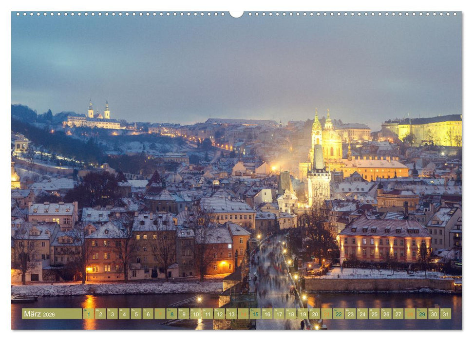 Winterzauber in Prag (CALVENDO Wandkalender 2026)