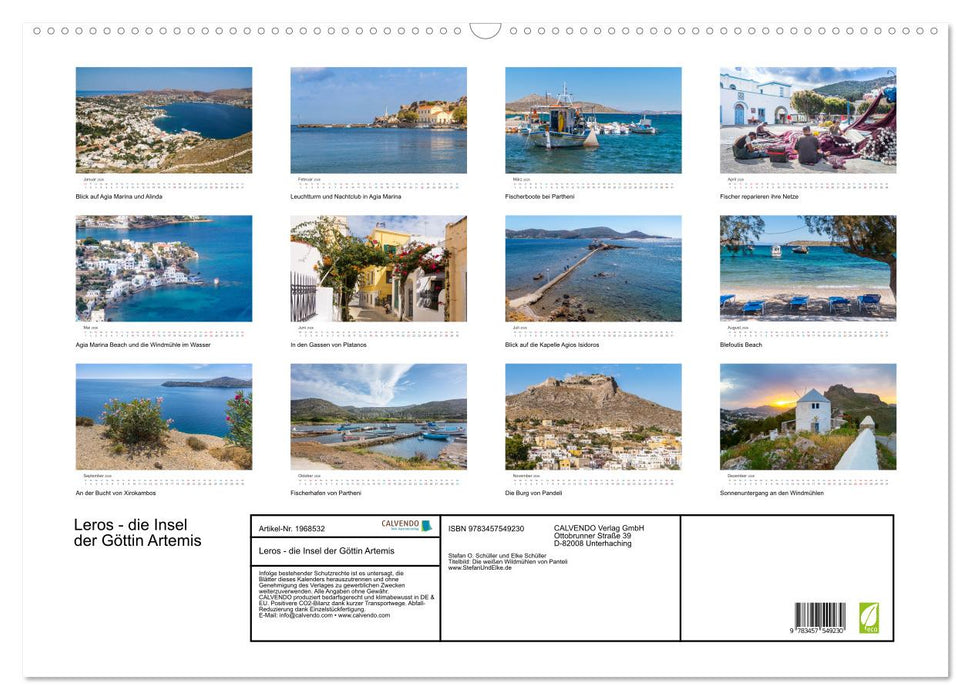Leros - die Insel der Göttin Artemis (CALVENDO Wandkalender 2026)
