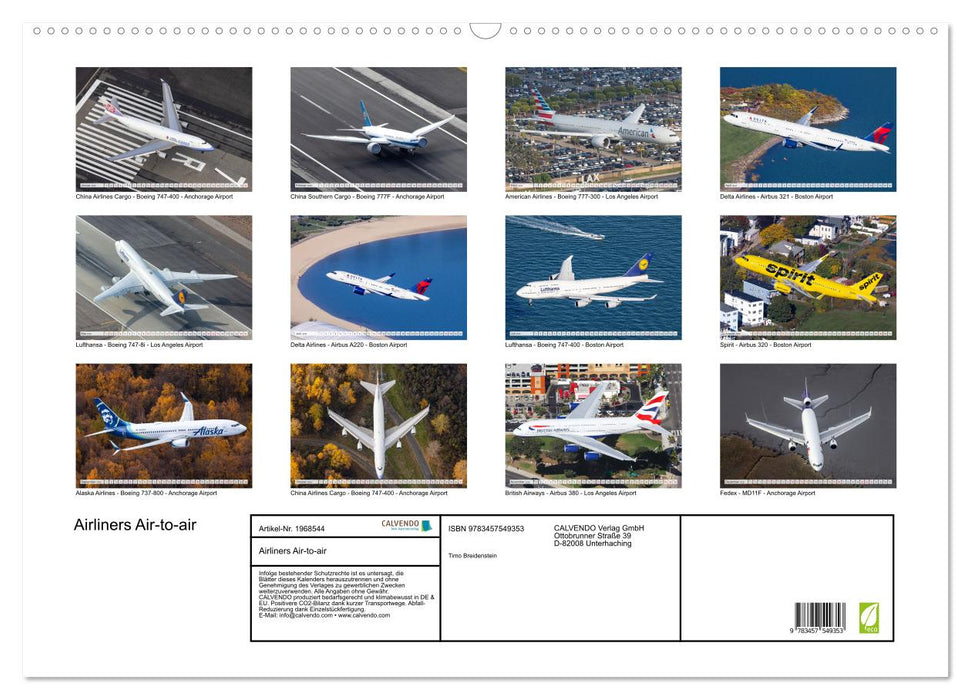 Airliners Air-to-air (CALVENDO Wandkalender 2026)
