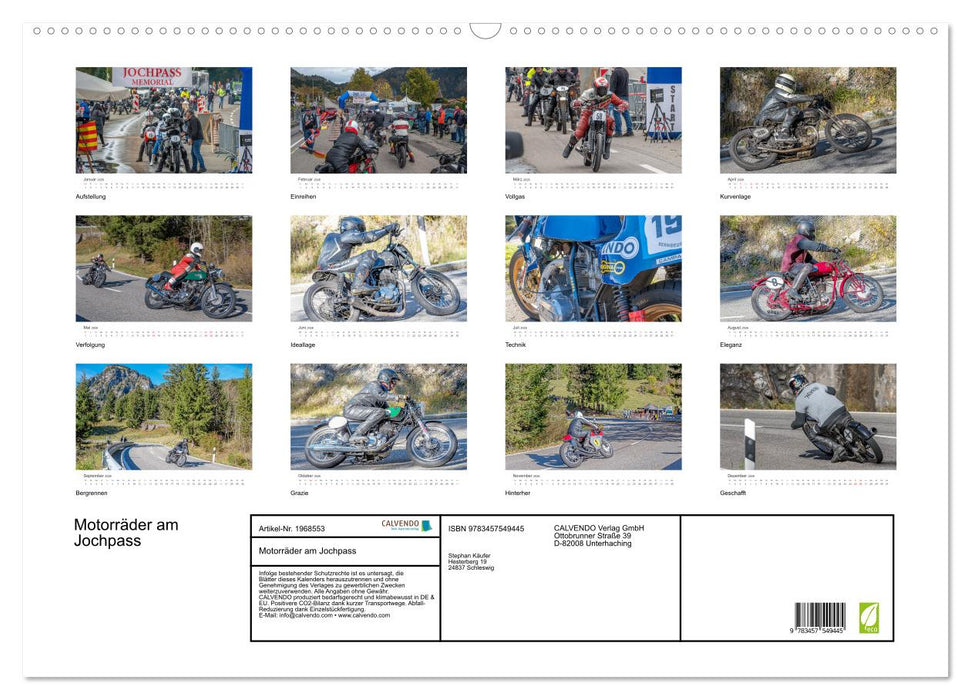 Motorräder am Jochpass (CALVENDO Wandkalender 2026)