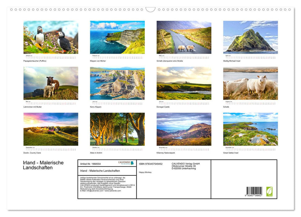 Irland - Malerische Landschaften (CALVENDO Wandkalender 2026)