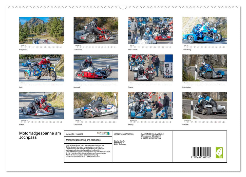 Motorradgespanne am Jochpass (CALVENDO Premium Wandkalender 2026)
