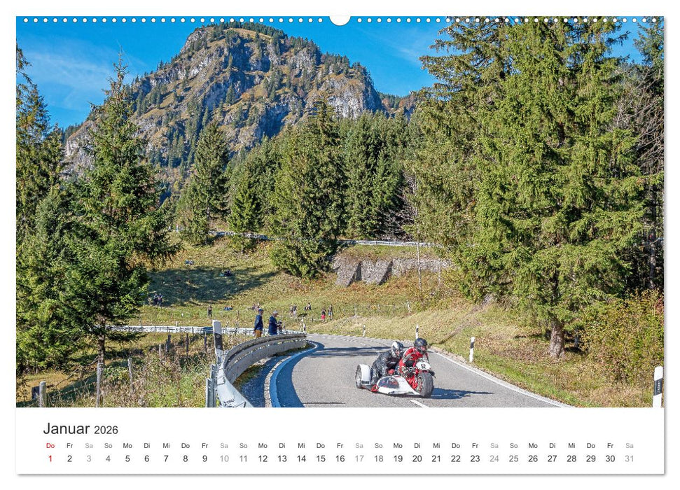 Motorradgespanne am Jochpass (CALVENDO Premium Wandkalender 2026)
