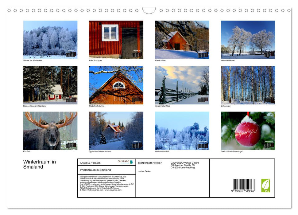 Wintertraum in Smaland (CALVENDO Wandkalender 2026)