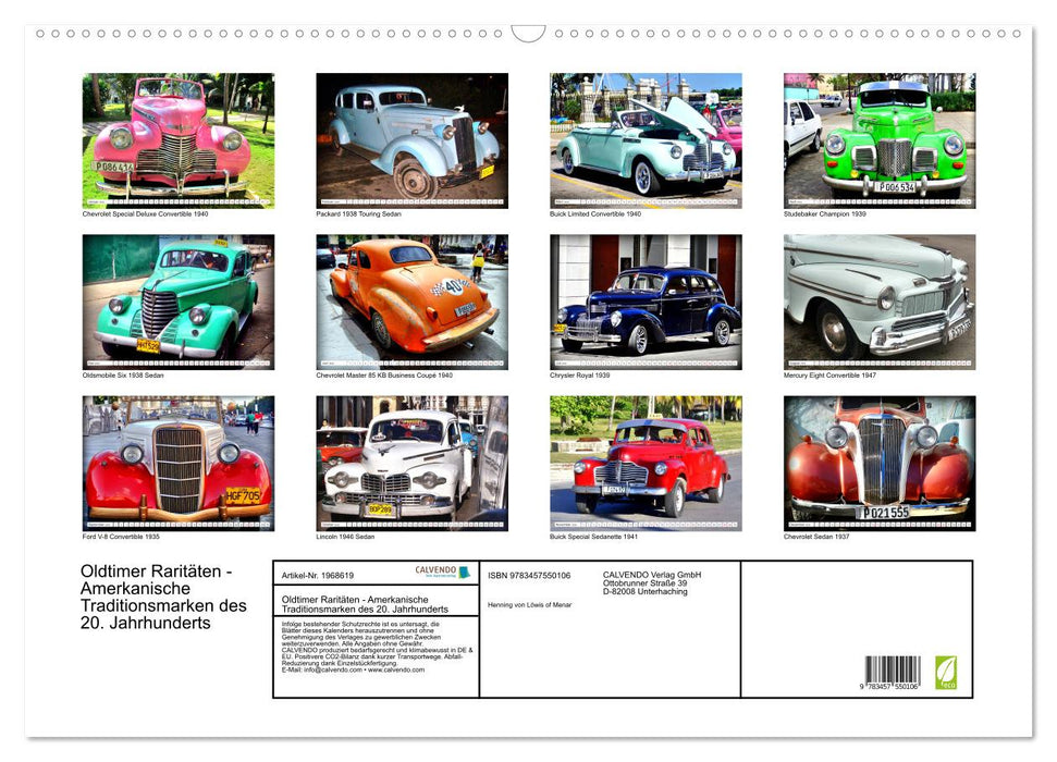 Oldtimer Raritäten - Amerkanische Traditionsmarken des 20. Jahrhunderts (CALVENDO Wandkalender 2026)