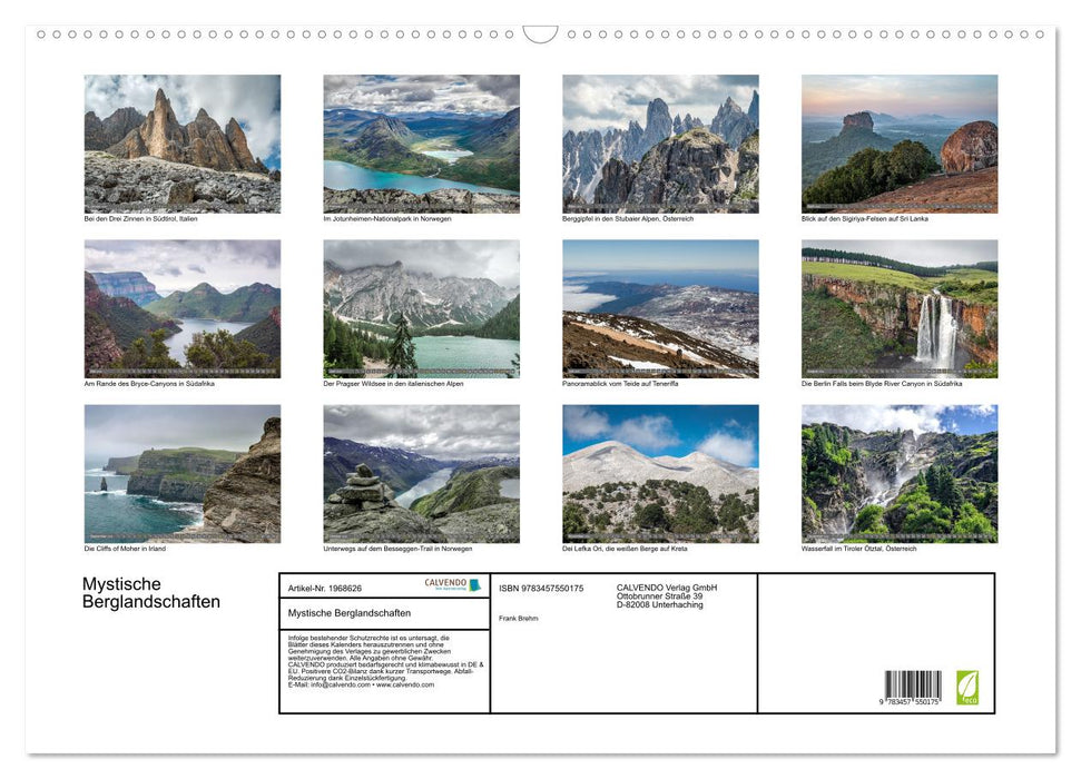 Mystische Berglandschaften (CALVENDO Wandkalender 2026)