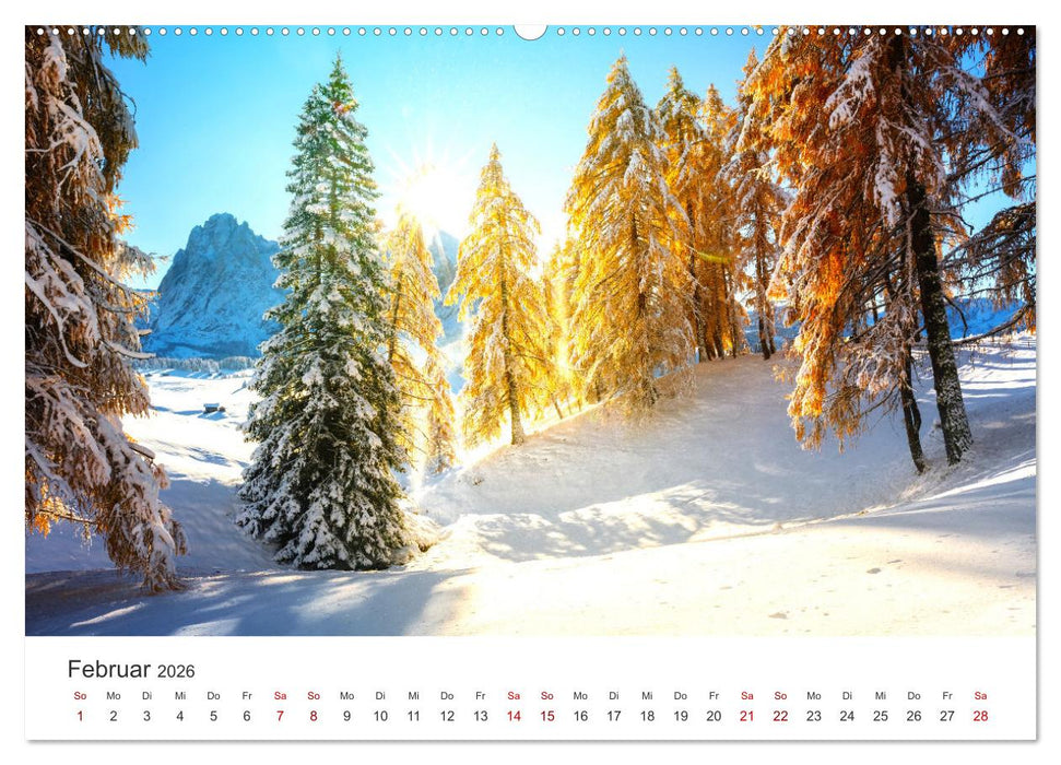 Seiser Alm - Im Herzen der Dolomiten. (CALVENDO Wandkalender 2026)