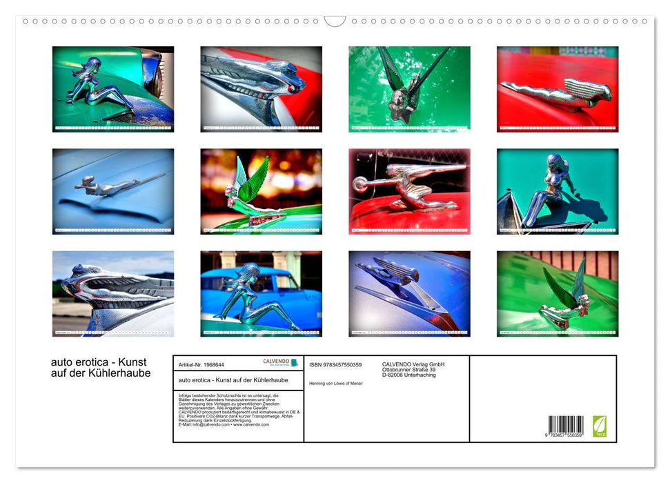 auto erotica - Kunst auf der Kühlerhaube (CALVENDO Wandkalender 2026)