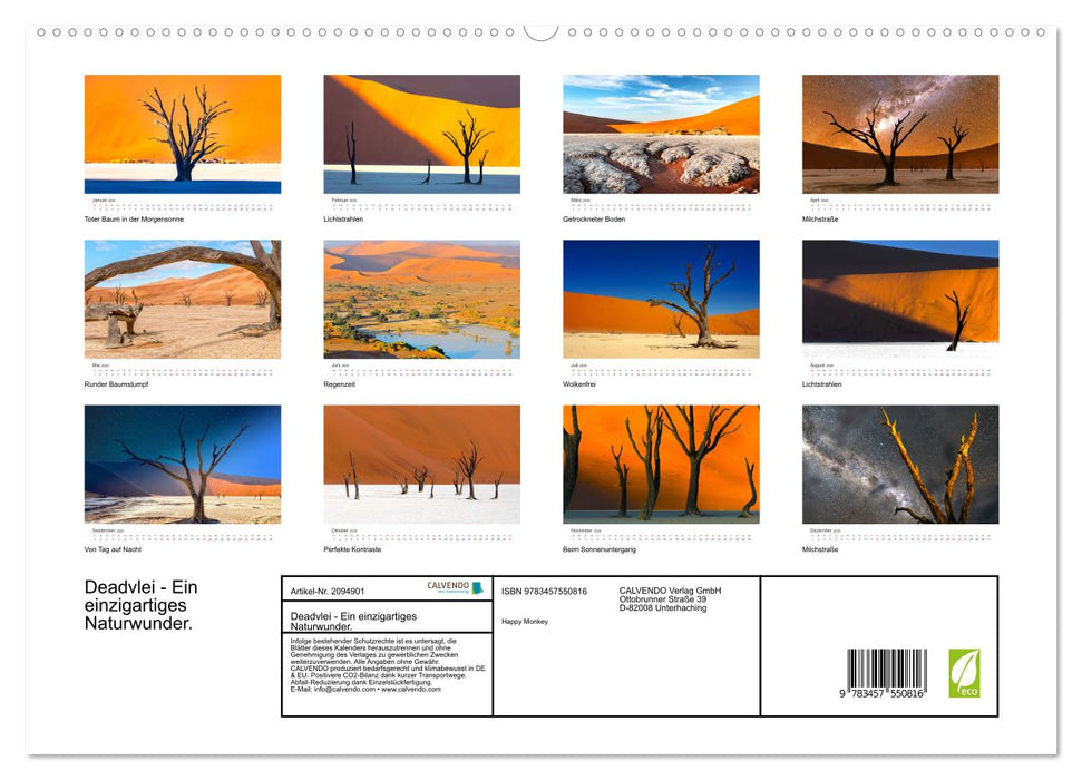 Deadvlei - Ein einzigartiges Naturwunder. (CALVENDO Premium Wandkalender 2026)