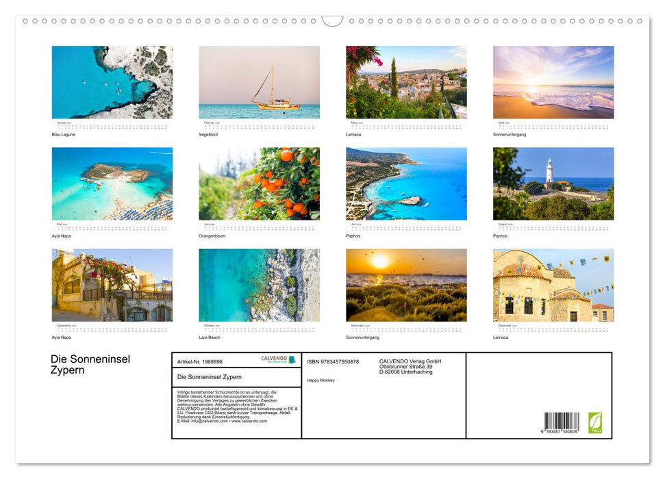 Die Sonneninsel Zypern (CALVENDO Wandkalender 2026)
