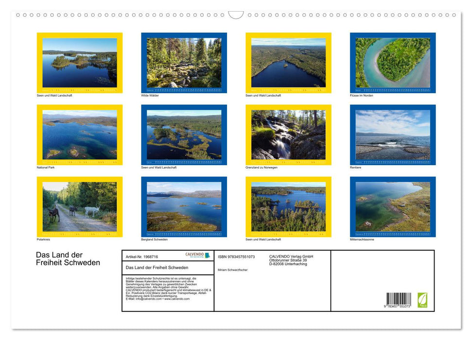 Das Land der Freiheit Schweden (CALVENDO Wandkalender 2026)