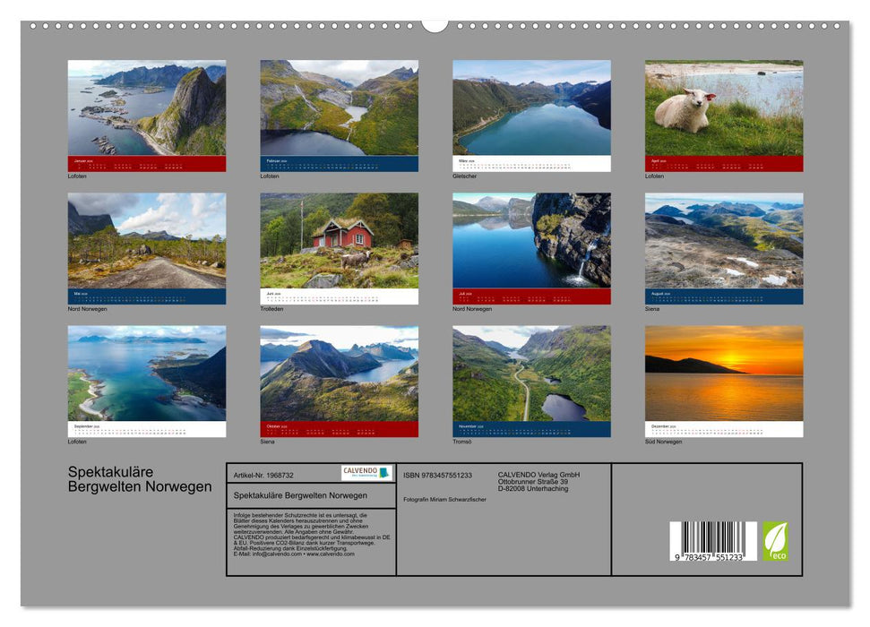 Spektakuläre Bergwelten Norwegen (CALVENDO Premium Wandkalender 2026)