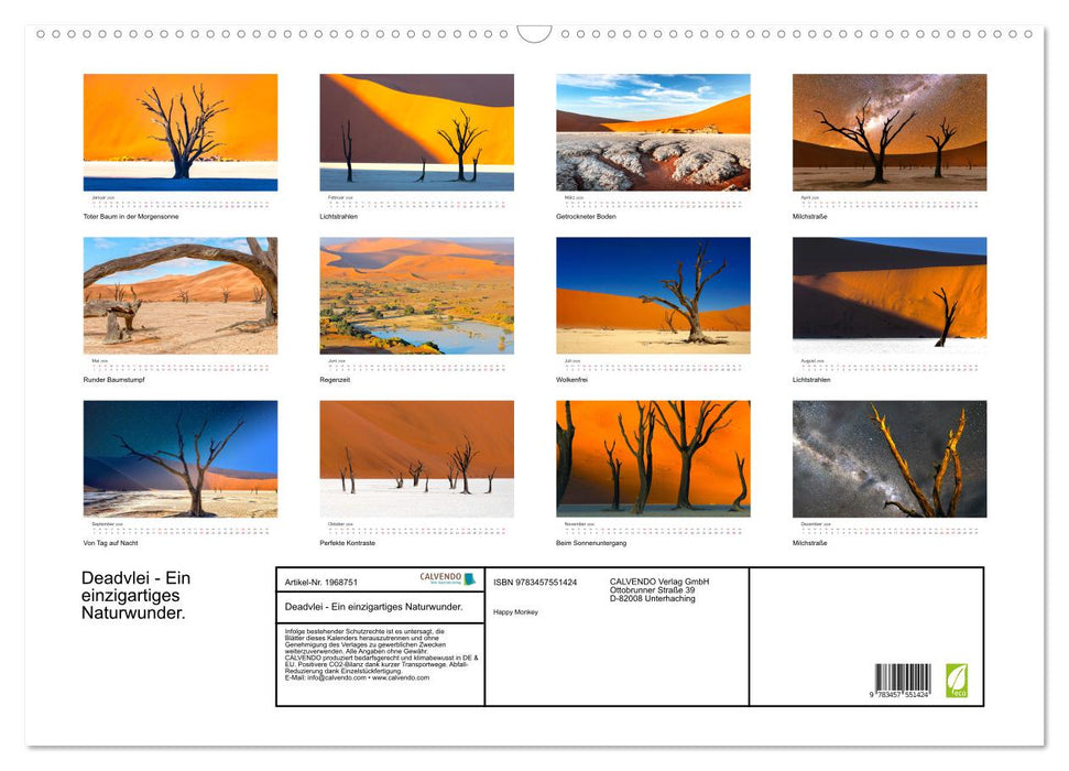 Deadvlei - Ein einzigartiges Naturwunder. (CALVENDO Wandkalender 2026)