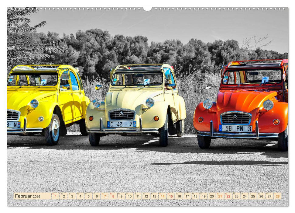 Citroën 2CV - Entenparade (CALVENDO Premium Wandkalender 2026)