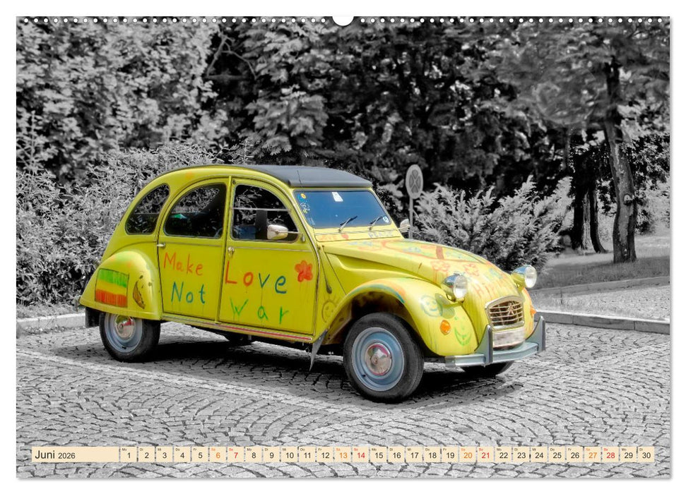 Citroën 2CV - Entenparade (CALVENDO Premium Wandkalender 2026)