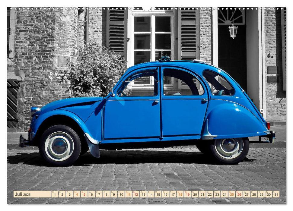 Citroën 2CV - Entenparade (CALVENDO Premium Wandkalender 2026)