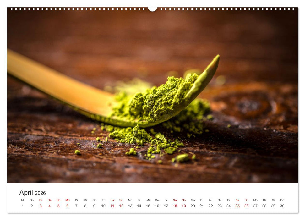 Matcha - Grüner Muntermacher (CALVENDO Premium Wandkalender 2026)
