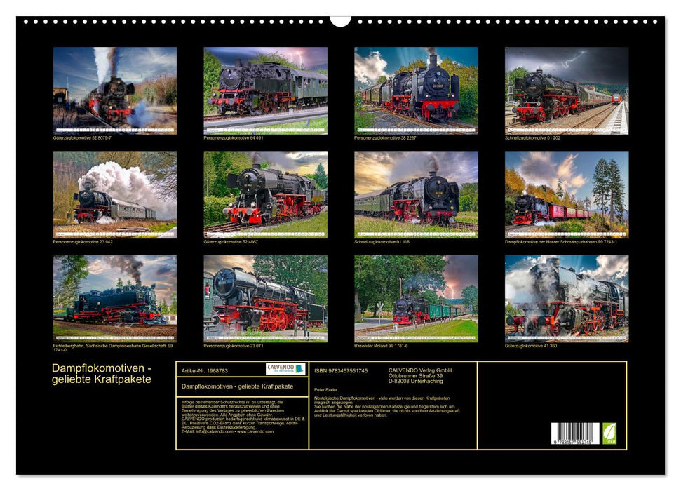 Dampflokomotiven - geliebte Kraftpakete (CALVENDO Wandkalender 2026)