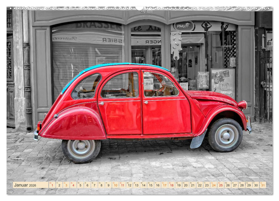 Citroën 2CV - Entenparade (CALVENDO Wandkalender 2026)
