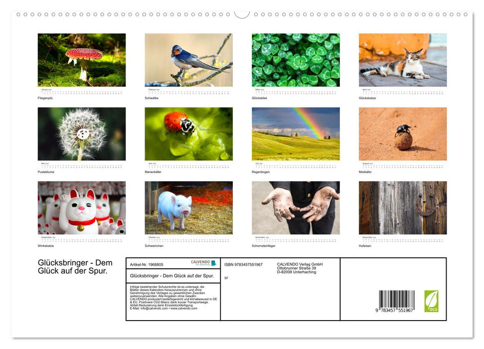 Glücksbringer - Dem Glück auf der Spur. (CALVENDO Premium Wandkalender 2026)