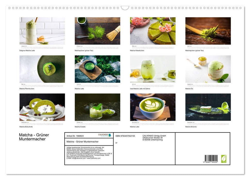 Matcha - Grüner Muntermacher (CALVENDO Wandkalender 2026)