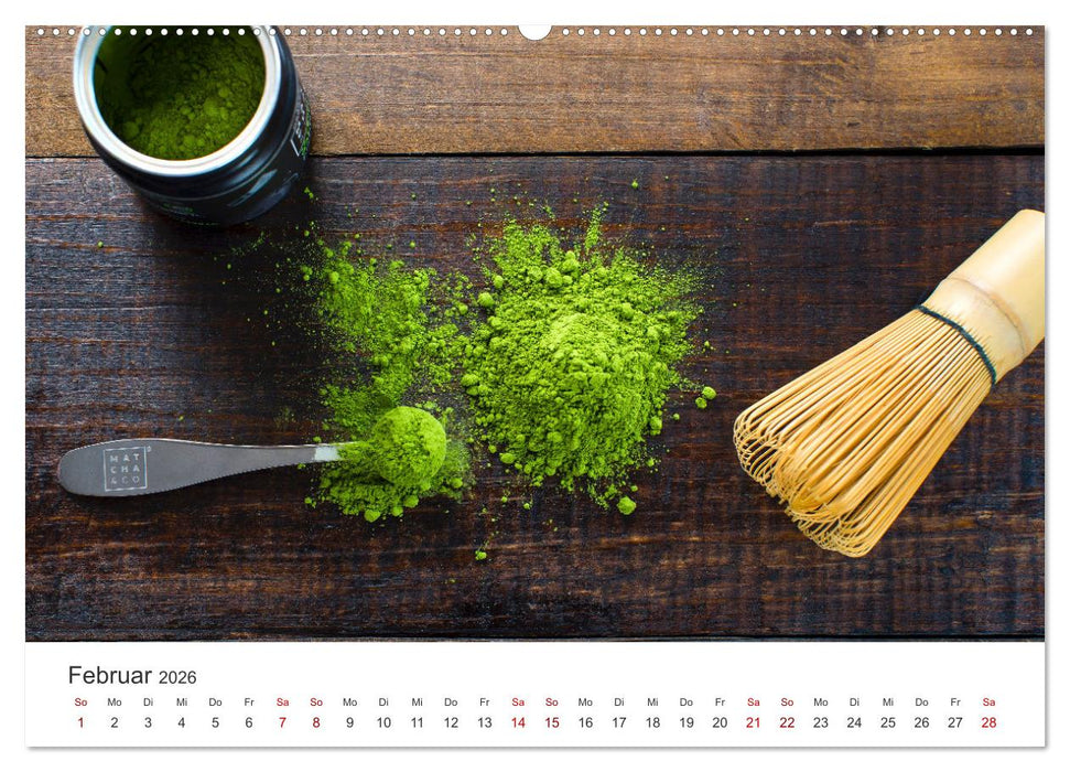 Matcha - Grüner Muntermacher (CALVENDO Wandkalender 2026)