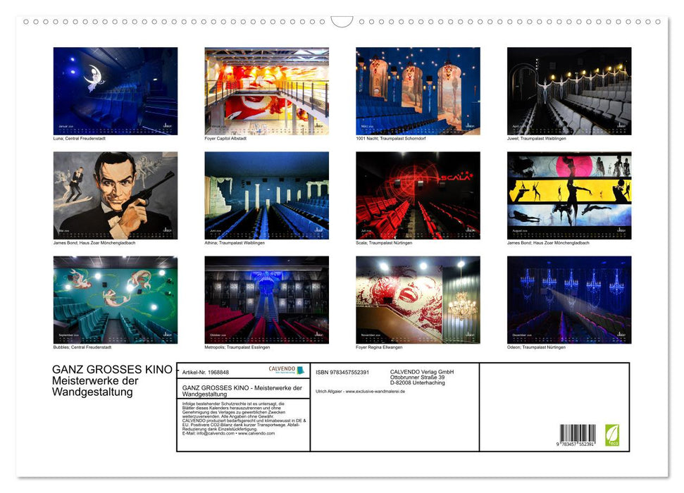 GANZ GROSSES KINO - Meisterwerke der Wandgestaltung (CALVENDO Wandkalender 2026)