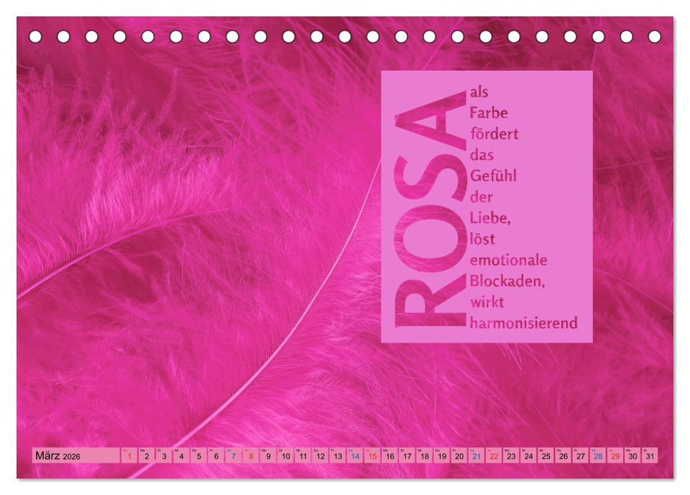 FARBEN Die Macht der heilenden Farben (CALVENDO Wandkalender 2026)