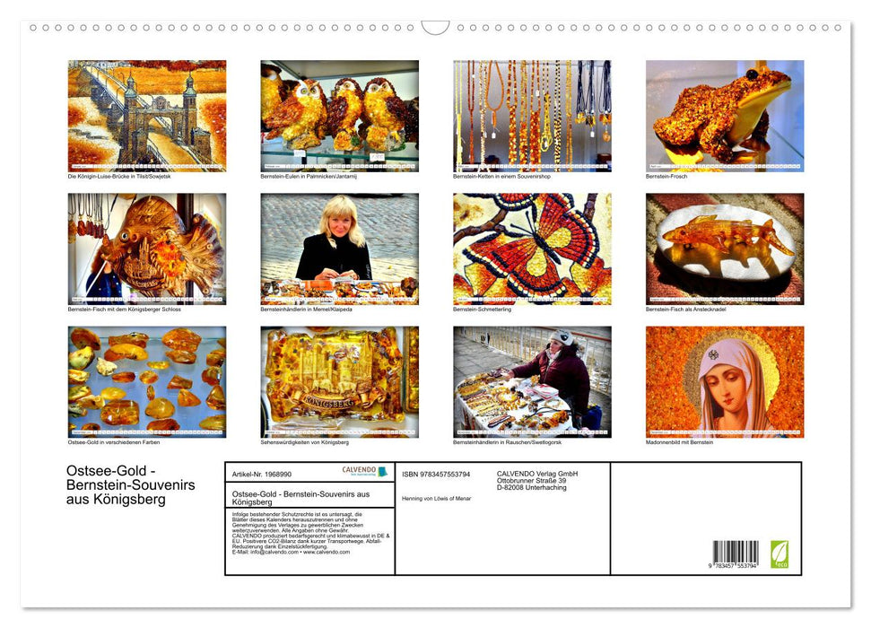 Ostsee-Gold - Bernstein-Souvenirs aus Königsberg (CALVENDO Wandkalender 2026)