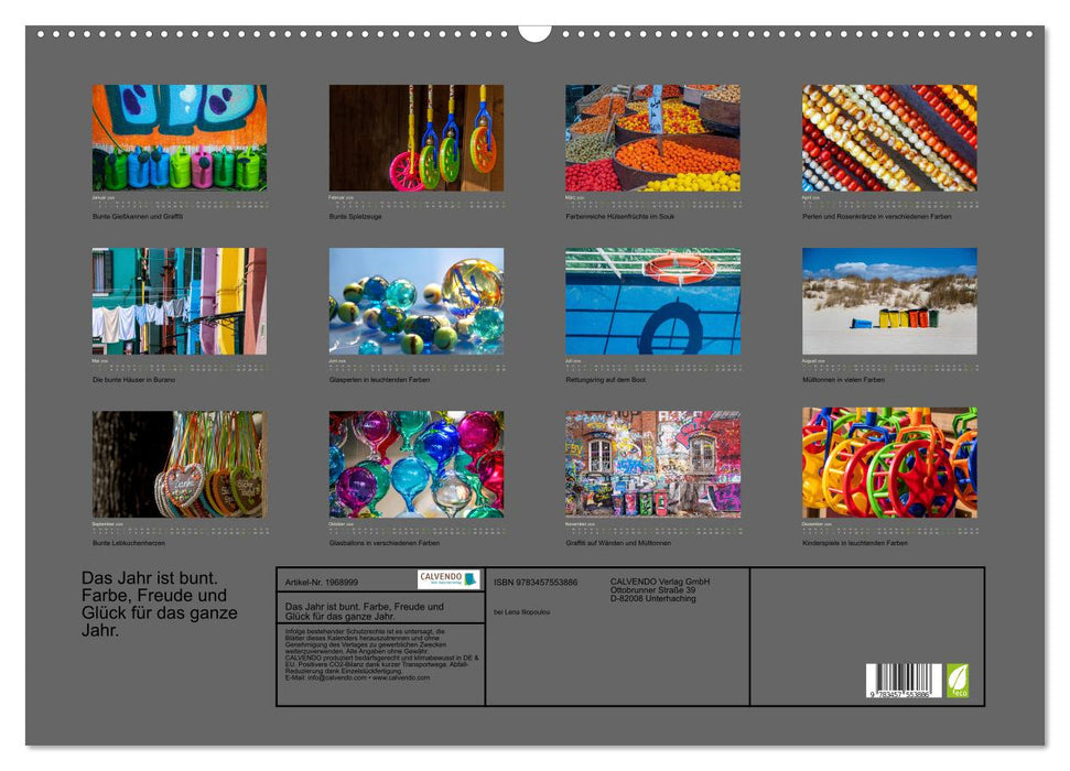 Das Jahr ist bunt. Farbe, Freude und Glück für das ganze Jahr. (CALVENDO Wandkalender 2026)