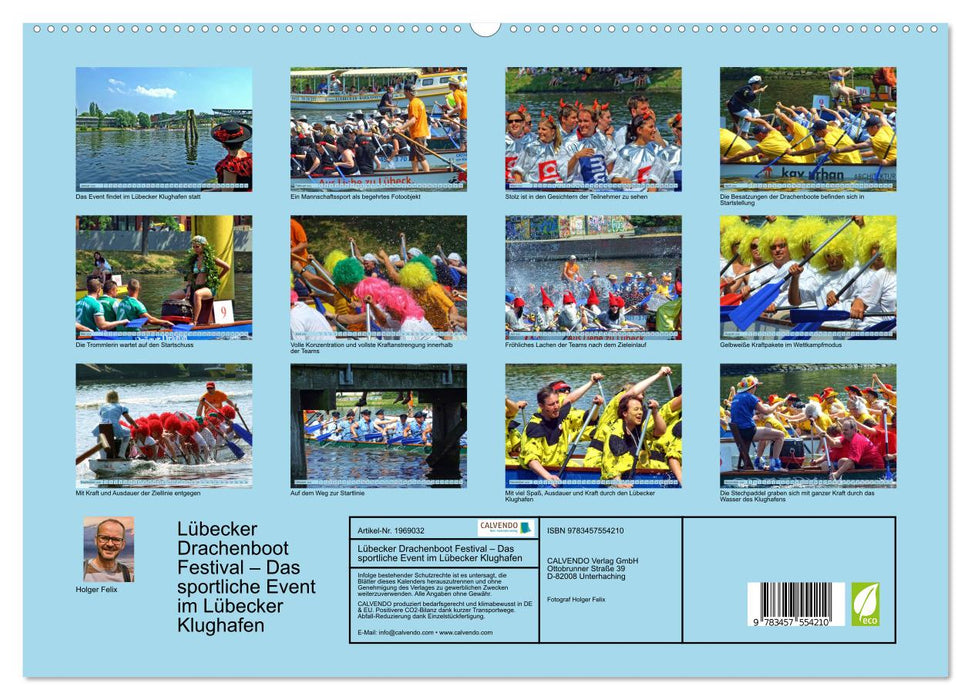 Lübecker Drachenboot Festival – Das sportliche Event im Lübecker Klughafen (CALVENDO Premium Wandkalender 2026)