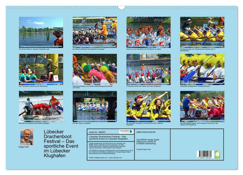 Lübecker Drachenboot Festival – Das sportliche Event im Lübecker Klughafen (CALVENDO Wandkalender 2026)