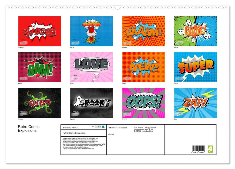 Retro Comic Explosions (CALVENDO Wandkalender 2026)