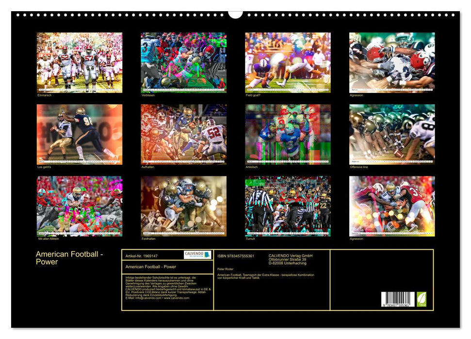 American Football - Power (CALVENDO Wandkalender 2026)