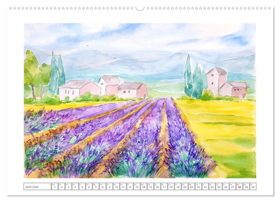 Im Rausch der Blüten - Farbenfroh gemalte Blumenwiesen (CALVENDO Wandkalender 2026)