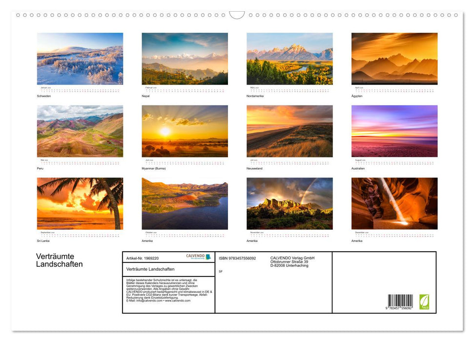 Verträumte Landschaften (CALVENDO Wandkalender 2026)