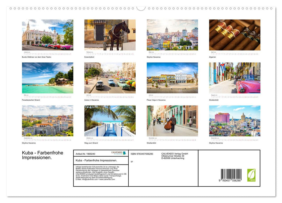 Kuba - Farbenfrohe Impressionen. (CALVENDO Premium Wandkalender 2026)