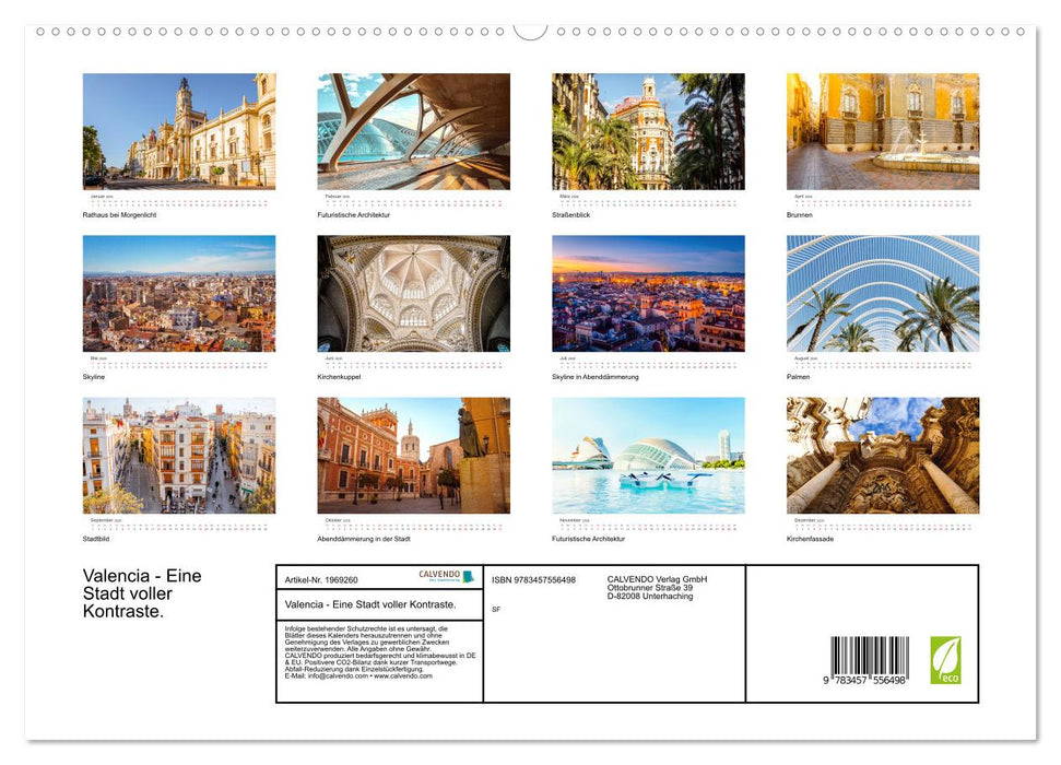 Valencia - Eine Stadt voller Kontraste. (CALVENDO Premium Wandkalender 2026)