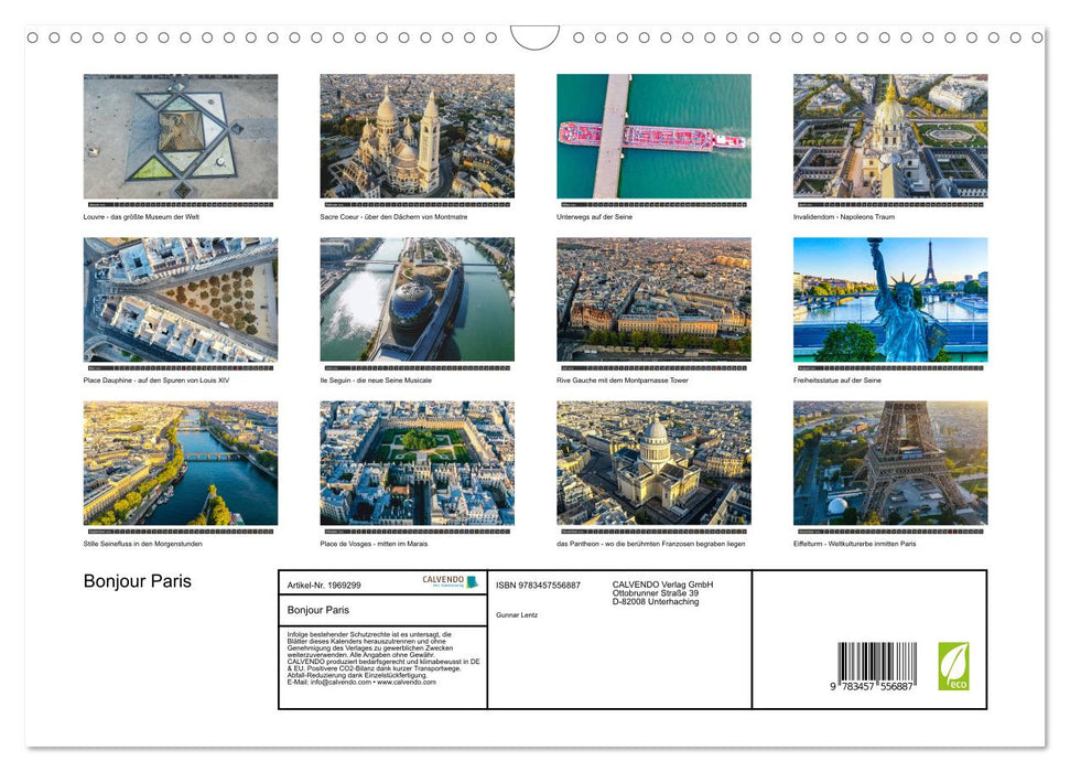 Bonjour Paris (CALVENDO Wandkalender 2026)