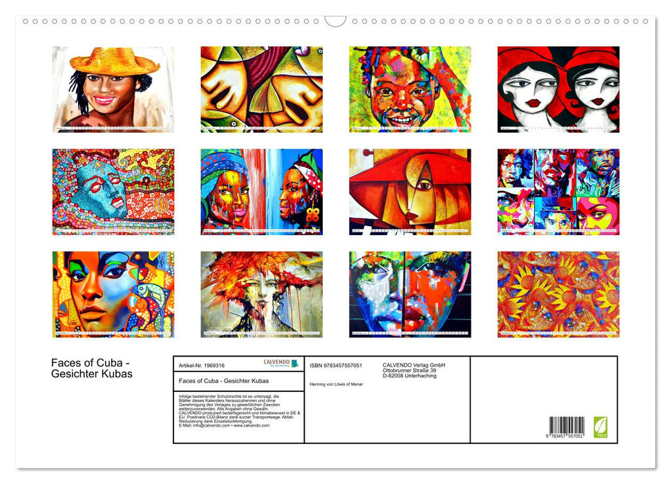 Faces of Cuba - Gesichter Kubas (CALVENDO Wandkalender 2026)