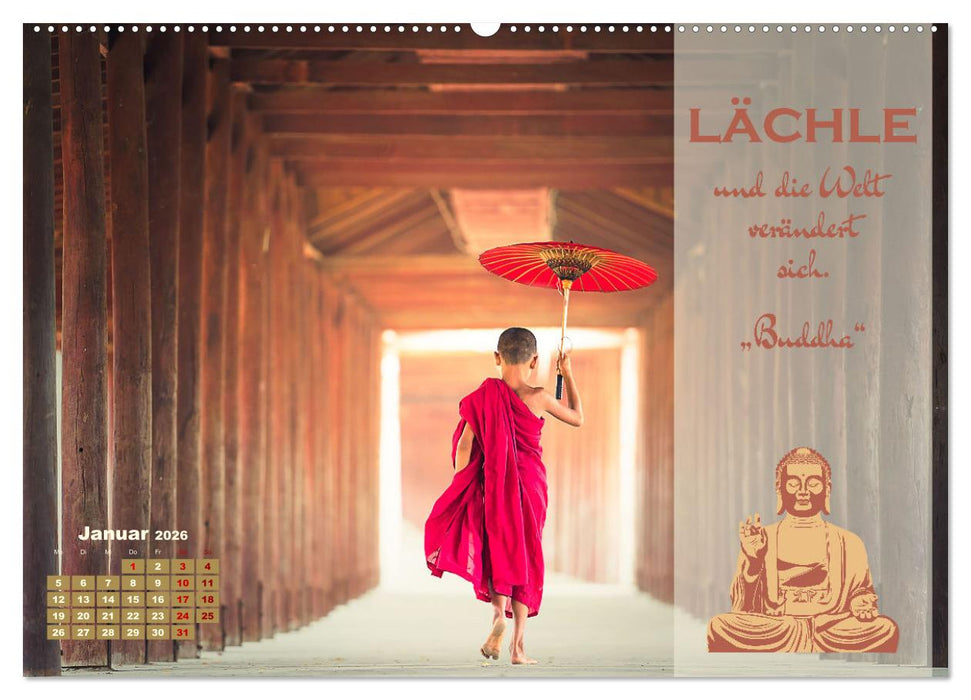 Erleuchtende Worte, Lebensweisheiten von Gautama Buddha by VogtArt (CALVENDO Wandkalender 2026)