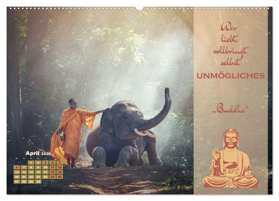 Erleuchtende Worte, Lebensweisheiten von Gautama Buddha by VogtArt (CALVENDO Wandkalender 2026)