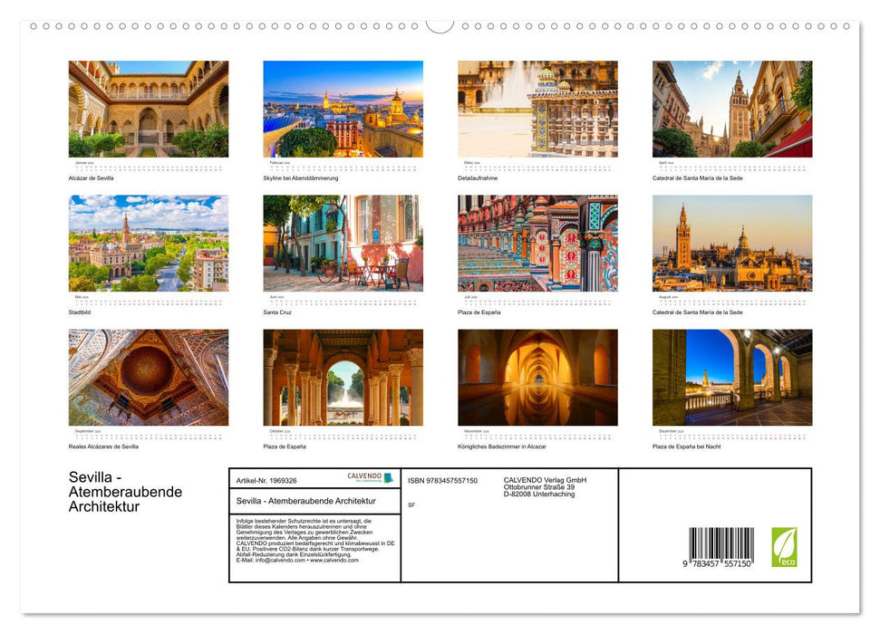 Sevilla - Atemberaubende Architektur (CALVENDO Premium Wandkalender 2026)