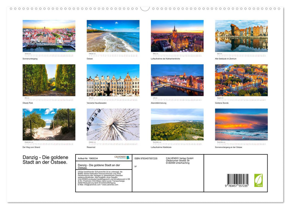 Danzig - Die goldene Stadt an der Ostsee. (CALVENDO Premium Wandkalender 2026)
